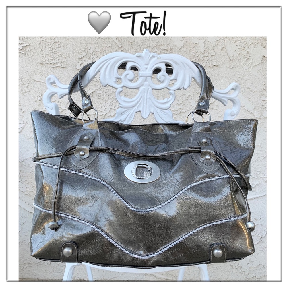 Metallic Grey Tote